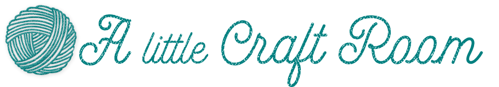 A little craft room - Logo with a ball of yarn and yarny text
